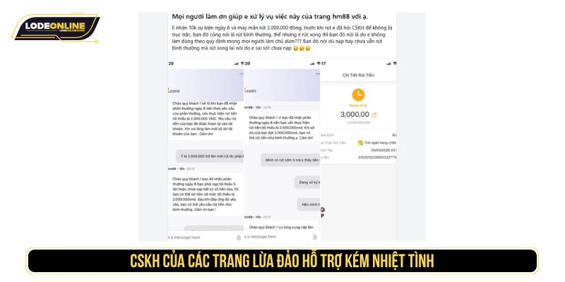 CSKH của các trang lửa đảo hỗ trợ kém nhiệt tình